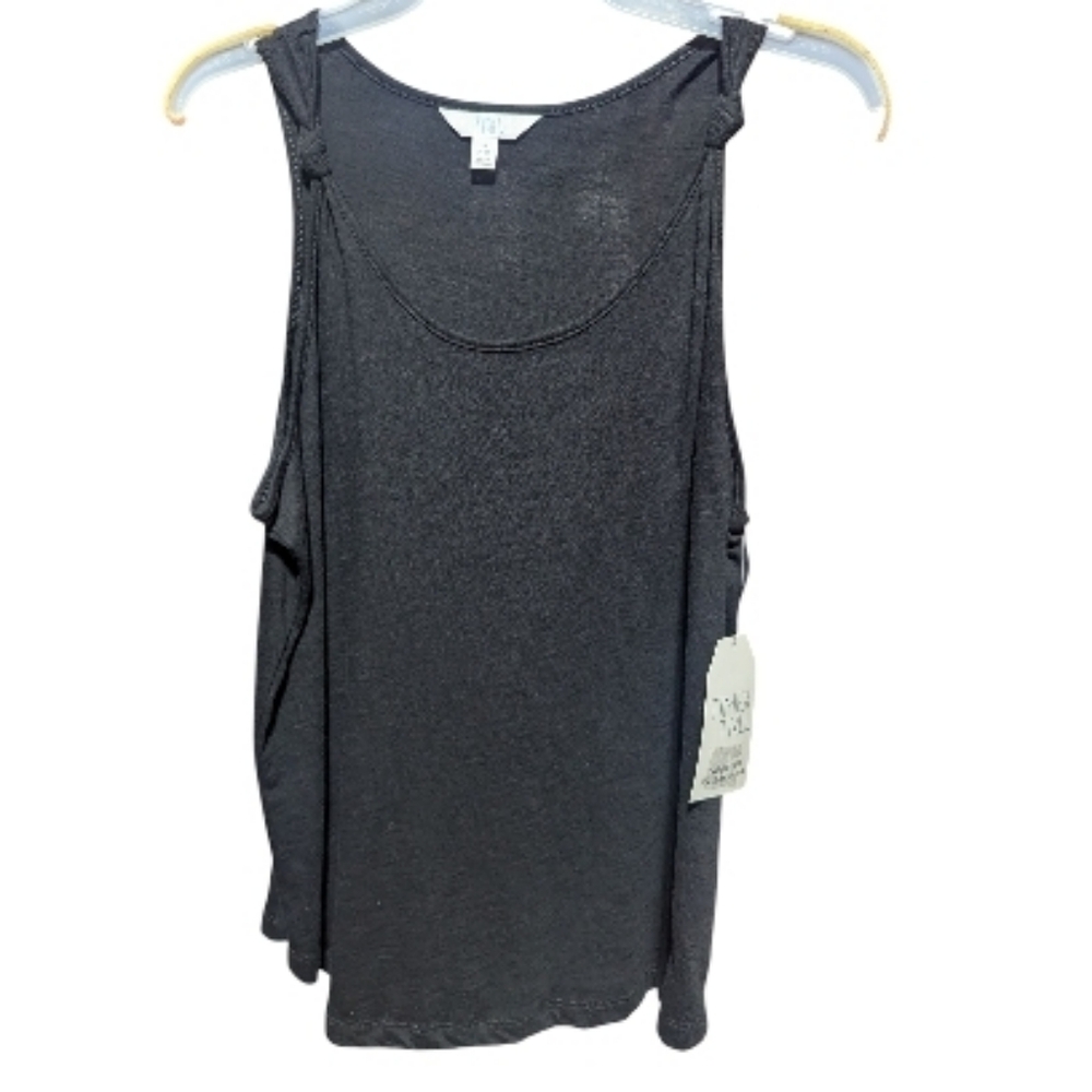 TIME AND TRU women's black knot tank top size Small (4-6) w-123
